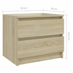 vidaXL Table de chevet chêne sonoma 50x39x43 5 cm bois d'ingénierie