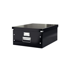 Boîte de rangement Click & Store carton , capacité 29,6 l, pour format A3 (297 x 420 mm), H. 200 mm x l. 369 mm x P. 484 mm - Noir - Montage facile par bouton pression