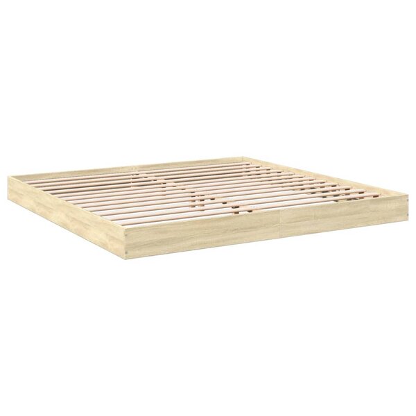 vidaXL Cadre de lit chêne sonoma 200x200 cm bois d'ingénierie