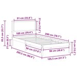 vidaXL Cadre de lit avec tête de lit Noir 100 x 200 cm Pin massif