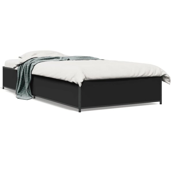 vidaXL Cadre de lit sans matelas noir 75x190 cm