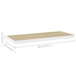 vidaXL Étagères flottantes 4 Pièces chêne et blanc 80x23 5x3 8 cm MDF