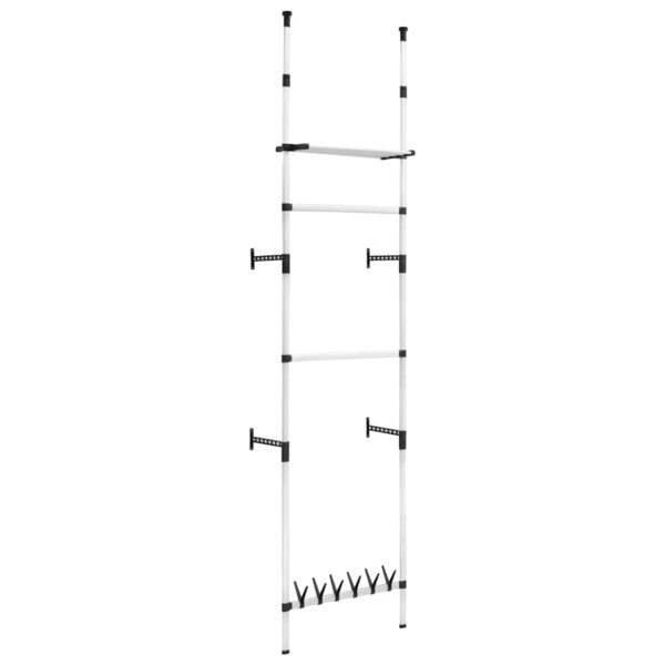 vidaXL Système de garde-robe télescopique barres et étagère Aluminium