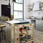 Desserte à roulettes en bois my little market