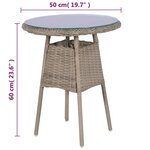 vidaXL Ensemble de bistro 3 Pièces avec coussins Résine tressée Marron
