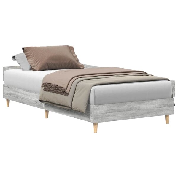 vidaXL Cadre de lit sans matelas sonoma gris 75x190 cm