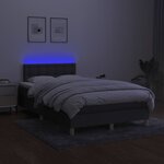 vidaXL Sommier à lattes de lit matelas LED gris foncé 120x190 cm tissu