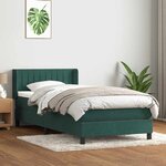 vidaXL Sommier à lattes de lit et matelas vert foncé 90x210 cm velours