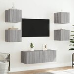 vidaXL Meubles TV muraux et lumières LED 2Pièces sonoma gris 30 5x35x30cm