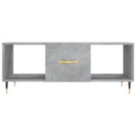 vidaXL Table basse gris béton 102x50x40 cm bois d'ingénierie