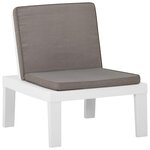 vidaXL Chaises de salon de jardin et coussins lot de 2 Plastique Blanc