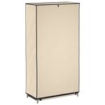 vidaXL Armoire à chaussures avec housse Crème 58x28x106 cm Tissu