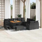 vidaXL Ensemble de canapé de jardin 13 Pièces Noir 100 x 100 x 71 cm
