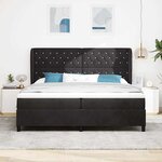 vidaXL Lit à ressorts avec matelas Noir 200 x 200 cm Velours
