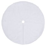 vidaXL Jupe de sapin de Noël Blanc 150 cm Fausse fourrure