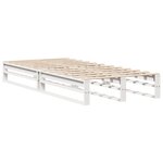 vidaXL Lit bibliothèque sans matelas blanc 90x190 cm bois massif