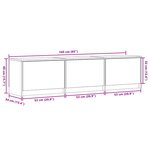 vidaXL Meuble TV Chêne fumé 165 x 34 x 40 cm Bois d'ingénierie