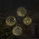 Luxform Lampe suspendue à LED à piles Ball Swirl Argenté