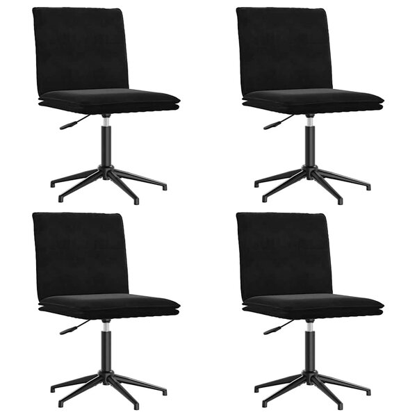 vidaXL Chaises à manger lot de 4 Noir Velours