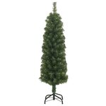vidaXL Sapin de Noël artificiel mince avec support vert 120 cm PVC