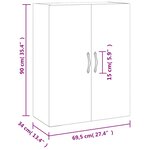 vidaXL Armoire murale noir 69 5x34x90 cm bois d'ingénierie