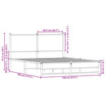 vidaXL Cadre de lit en métal sans matelas chêne sonoma 140x190 cm
