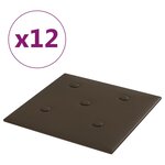 vidaXL Panneaux muraux 12 Pièces Marron 30x30 cm Similicuir 1 08 m²