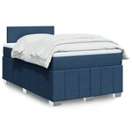 vidaXL Sommier à lattes de lit avec matelas bleu 120x190 cm tissu
