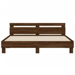 vidaXL Cadre de lit avec LED sans matelas chêne marron 160x200 cm