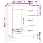 vidaXL Buffet chêne marron 69 5x34x90 cm bois d'ingénierie