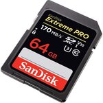 SANDISK Carte mémoire flash Extreme Pro - 64 Go - Video Class V30 / UHS-I U3 / Class10 - SDXC UHS-I