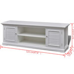 vidaXL Meuble TV Blanc Bois