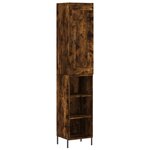 vidaXL Buffet haut Chêne fumé 34 5x34x180 cm Bois d'ingénierie
