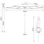 vidaXL Parasol de jardin 300 x 300 cm Polyester Rectangulaire Noir
