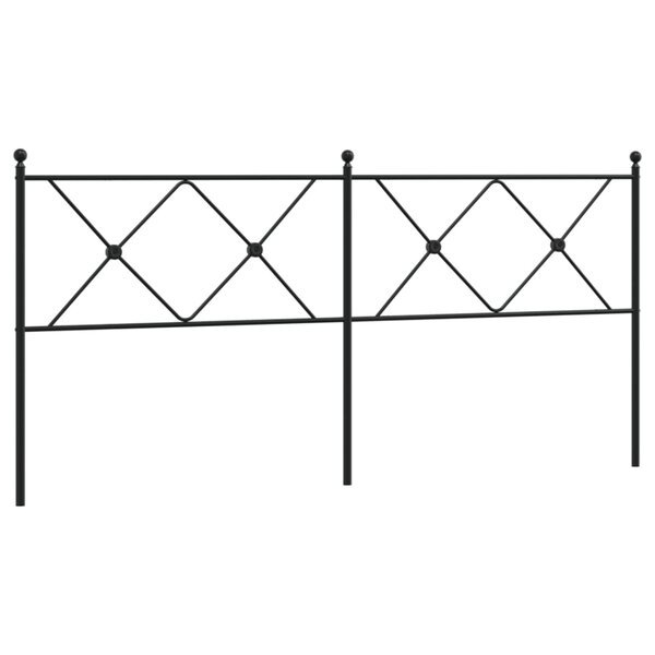 vidaXL Tête de lit métal noir 180 cm