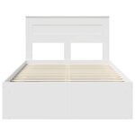 vidaXL Cadre de lit avec matelas Blanc 135 x 190 cm Pin massif