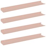 vidaXL Étagère flottante 4 Pièces Rose 60 x 8 5 x 2 5 cm Acier