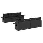 vidaXL Salon de jardin 9 Pièces avec coussins noir résine tressée