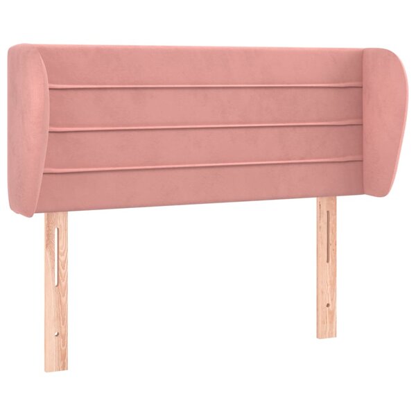 vidaXL Tête de lit avec oreilles Rose 93x23x78/88 cm Velours