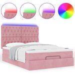 VidaXL Cadre de lit ottoman avec matelas rose 140x200 cm velours