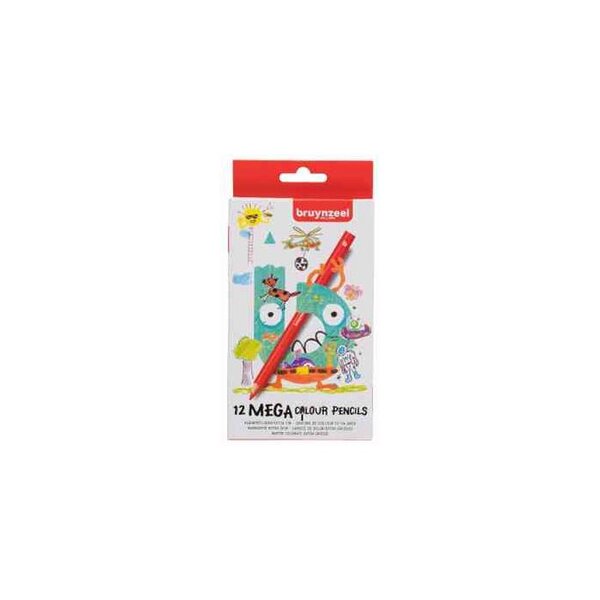 Crayon de couleur jumbo mega  étui en carton de 12 bruynzeel