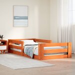 vidaXL Cadre de lit sans matelas cire marron 90x190 cm bois pin massif
