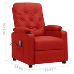 vidaXL Fauteuil de massage Rouge bordeaux Similicuir
