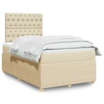 vidaXL Sommier à lattes de lit avec matelas crème 120x190 cm tissu