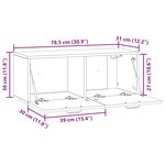 vidaXL Meuble TV mural Blanc 78 5 x 31 x 30 cm Bois d'ingénierie