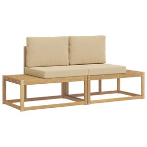 vidaXL Ensemble de canapés d'extérieur 2 Pièces Blanc et Beige Polyester