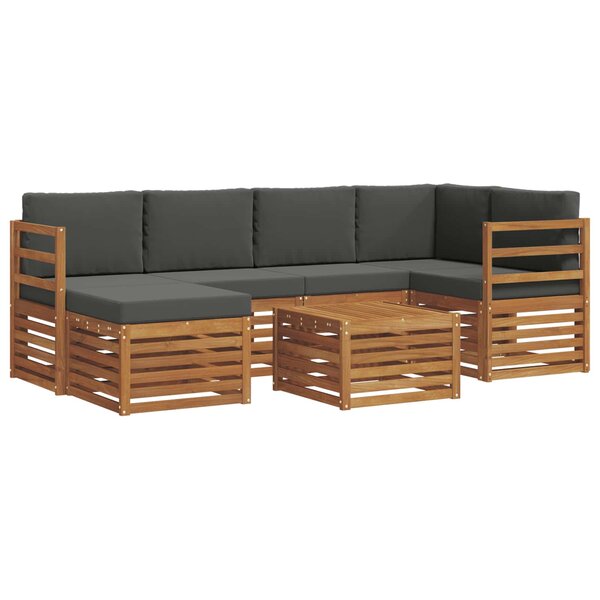 vidaXL Ensemble de canapés d'extérieur 7 pc Naturel et Anthracite