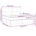 vidaXL Sommier à lattes de lit avec matelas Taupe 160x200 cm Tissu