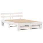 vidaXL Cadre de lit avec tiroir Blanc 150 x 200 cm Bois de pin massif