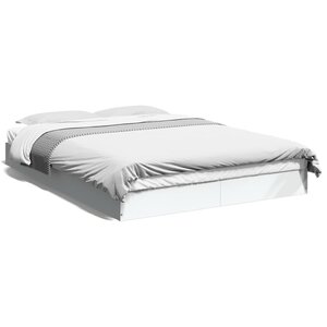 vidaXL Cadre de lit sans matelas blanc 140x200 cm bois d'ingénierie